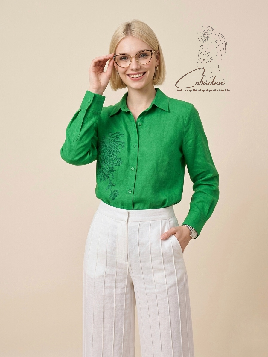 ÁO SƠ MI THÊU TAY
