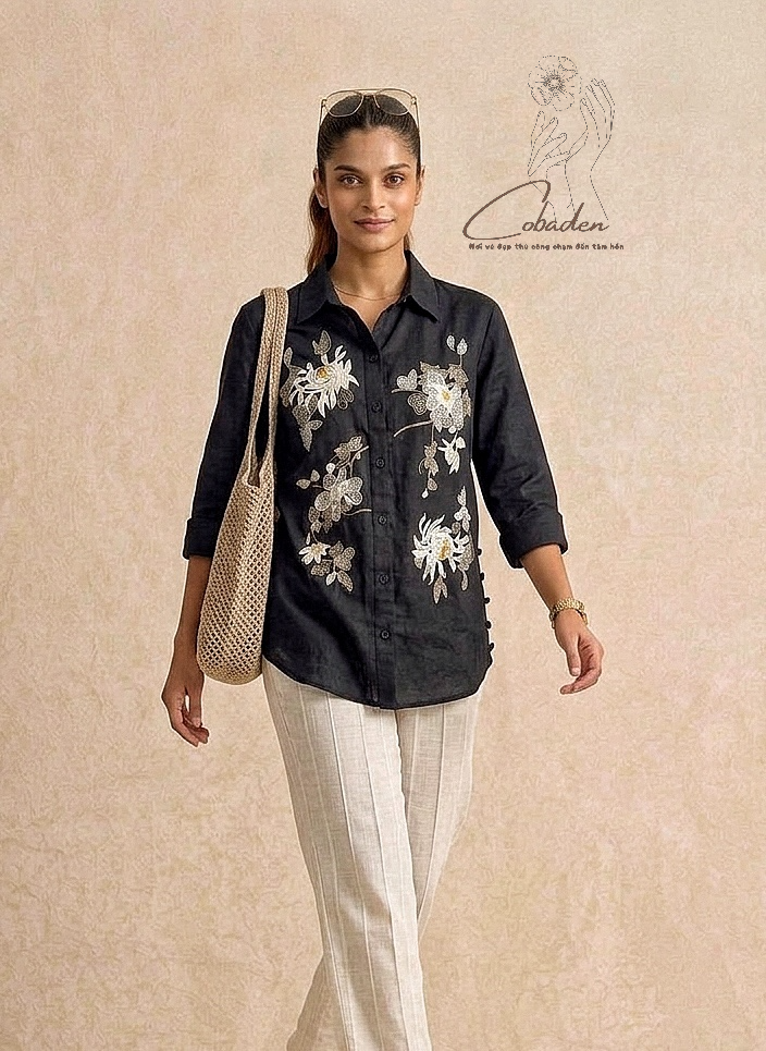 ÁO SƠ MI THÊU TAY