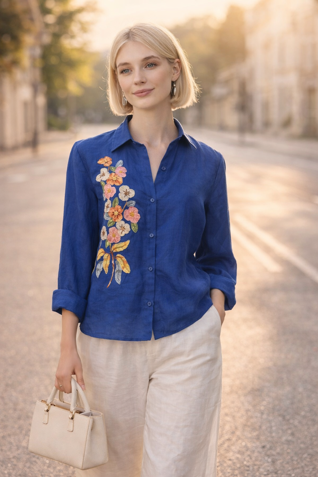 ÁO SƠ MI THÊU TAY