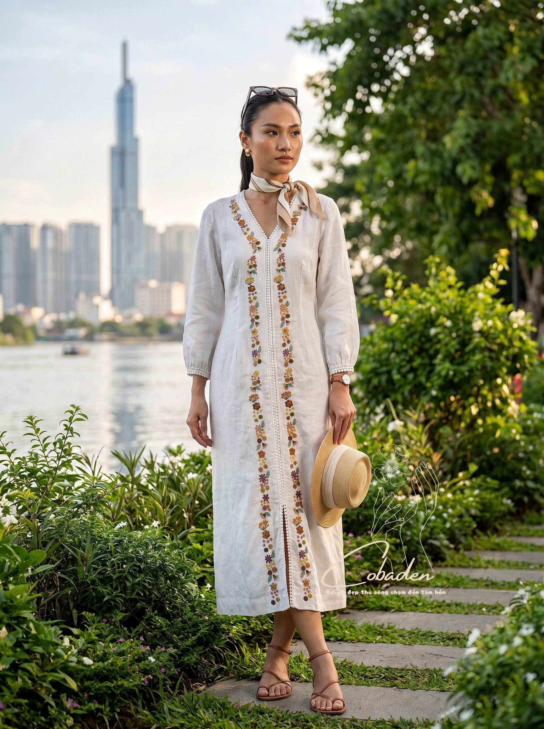 ĐẦM SUÔNG THÊU TAY 