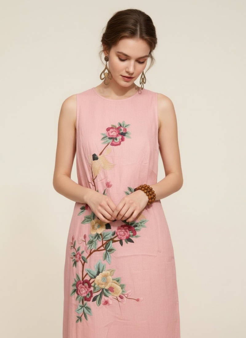 ĐẦM THÊU TAY - 2 DÂY